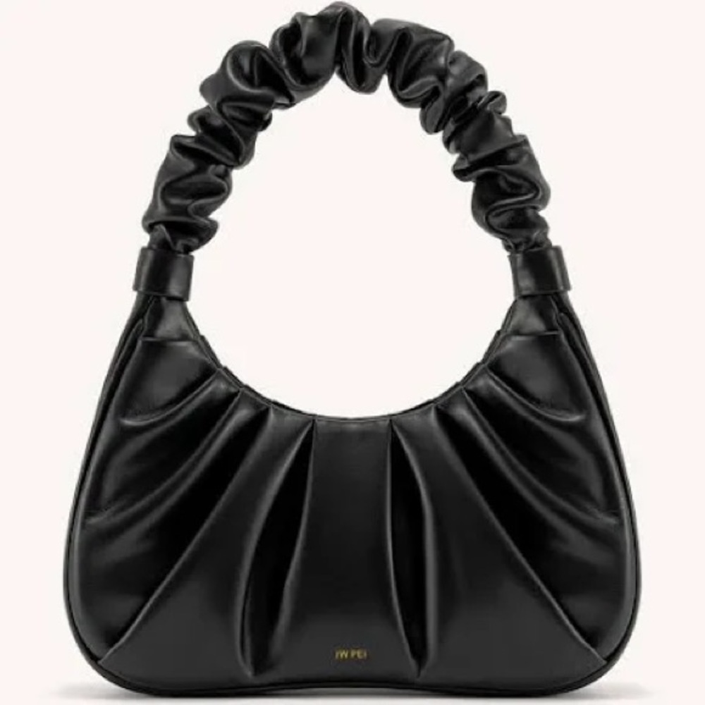 JW PEI Black Ruched Shoulder Bag